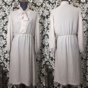 Vintage Dresses - Vintage Semi-Sheer Vertical Stripe Secretary Dress Vintage Dresses - Vintage Semi-Sheer Vertical Stripe Secretary Dress